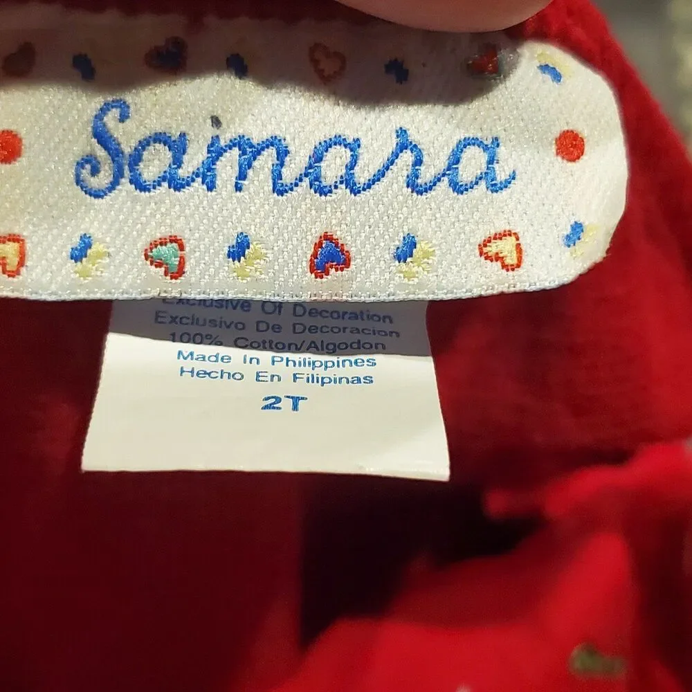 Vintage Samara 2T Corduroy overall dress